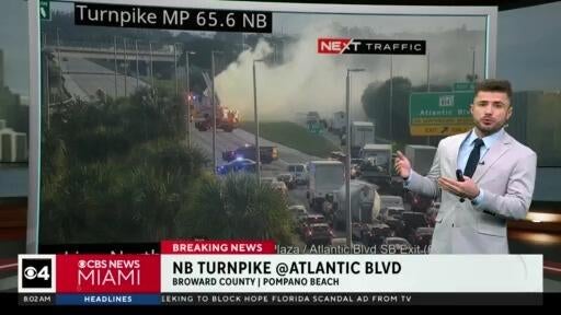 Truck fire shuts down all northbound lanes of Florida’s Turnpike in Pompano Beach — CBS Miami, Dunedin Community news