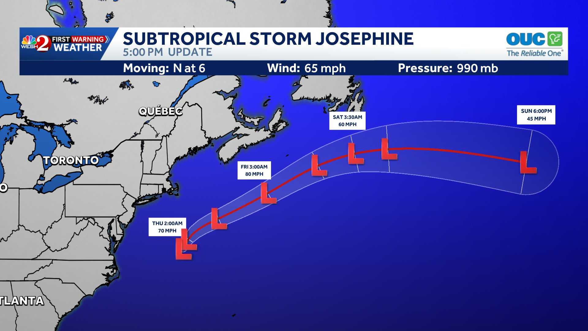 Tracking Subtropical Storm Josephine: Maps, spaghetti models — WESH 2 Orlando
