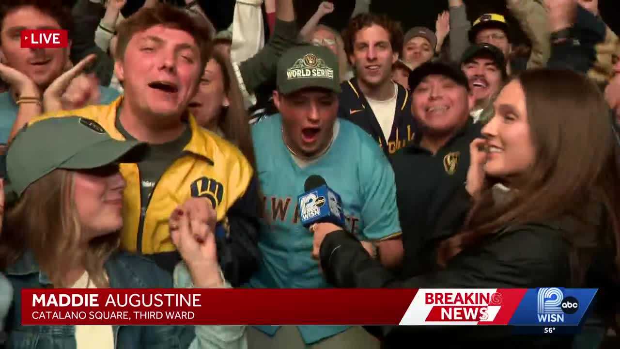 WATCH: Brewers fans react to winning Game 1 of the World Series — WISN 12 Milwaukee, Dunedin Sports news